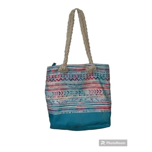 Colorful Canvas Tote Bag With Rope Handles By Thirne & Co. - Picture 1 of 3